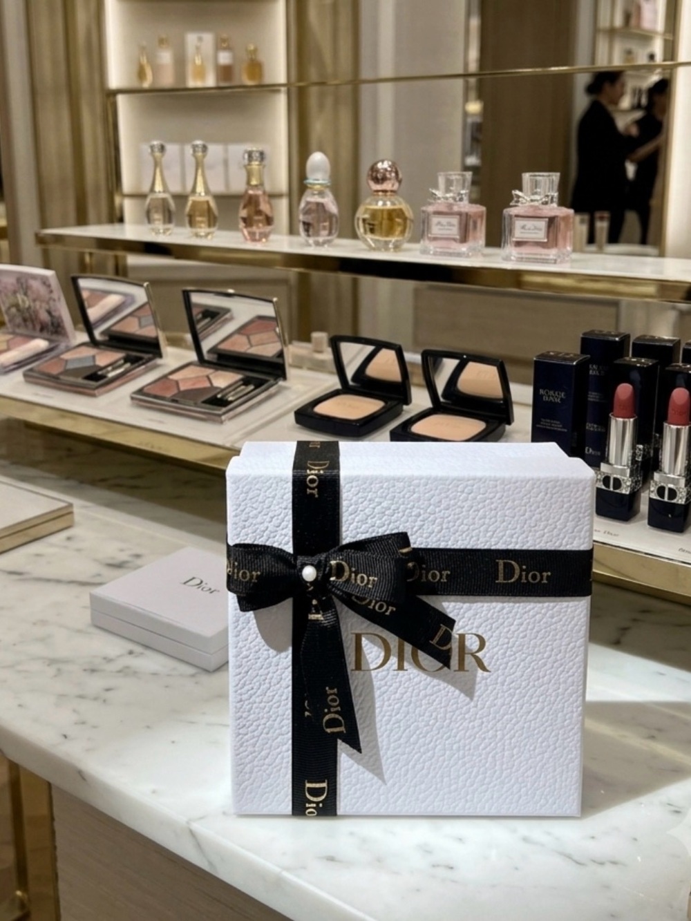 Dior Makeup Gift Box (6*6 inches) with Black Bow New